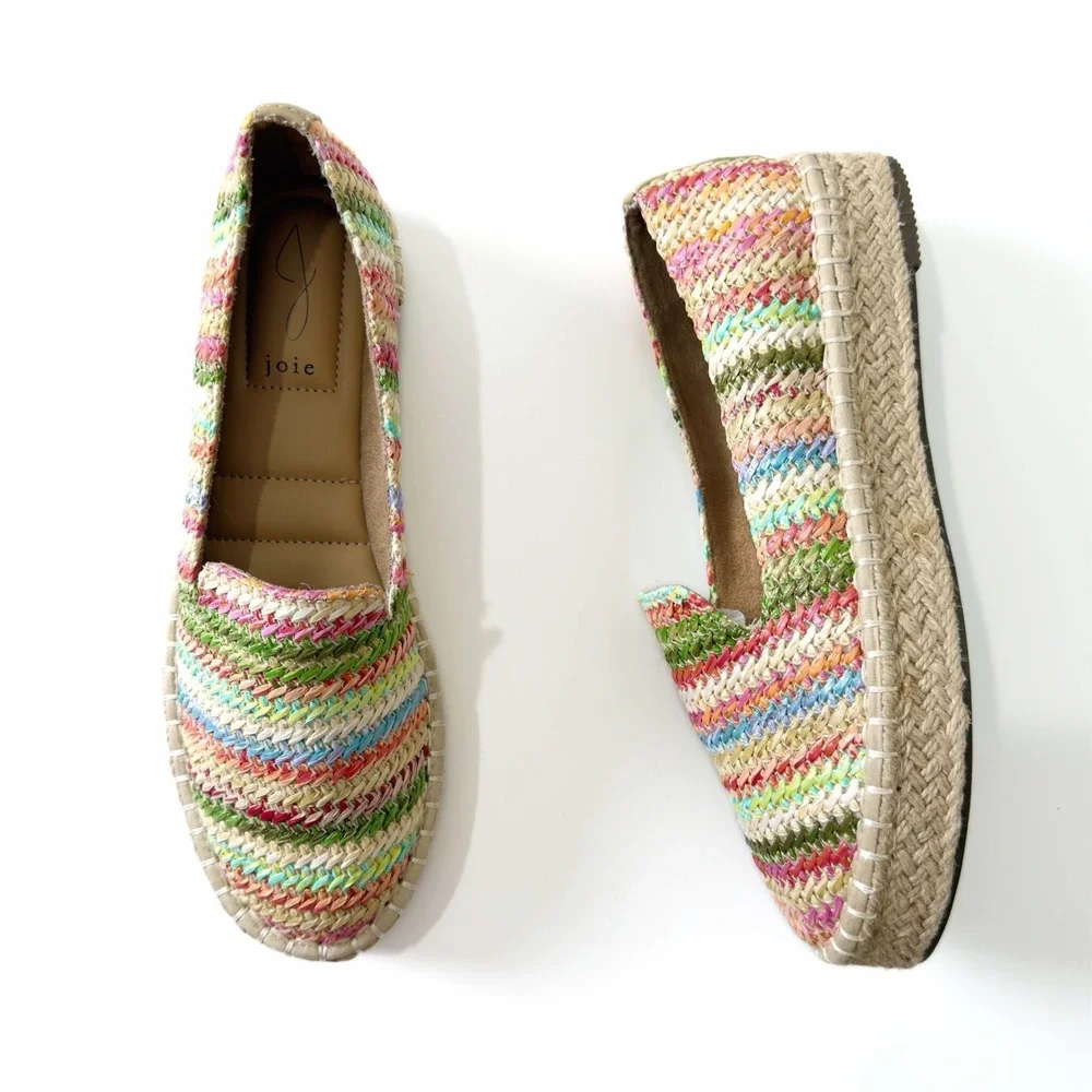 Joie Espadrilles Size 7.5 Multi Color Boho $148 Retail Beachy Resort Tropical